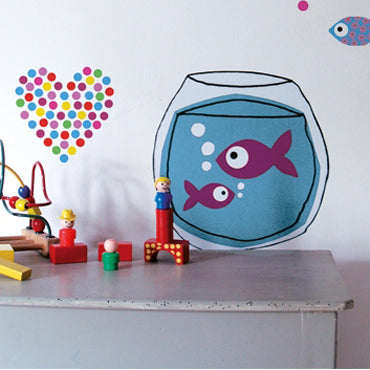 lilipinso muurstickers viskom met paarse visjes