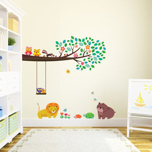 decowall muursticker tak met uiltjes en dieren