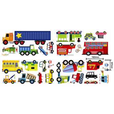 decowall muurstickers 27 voertuigen