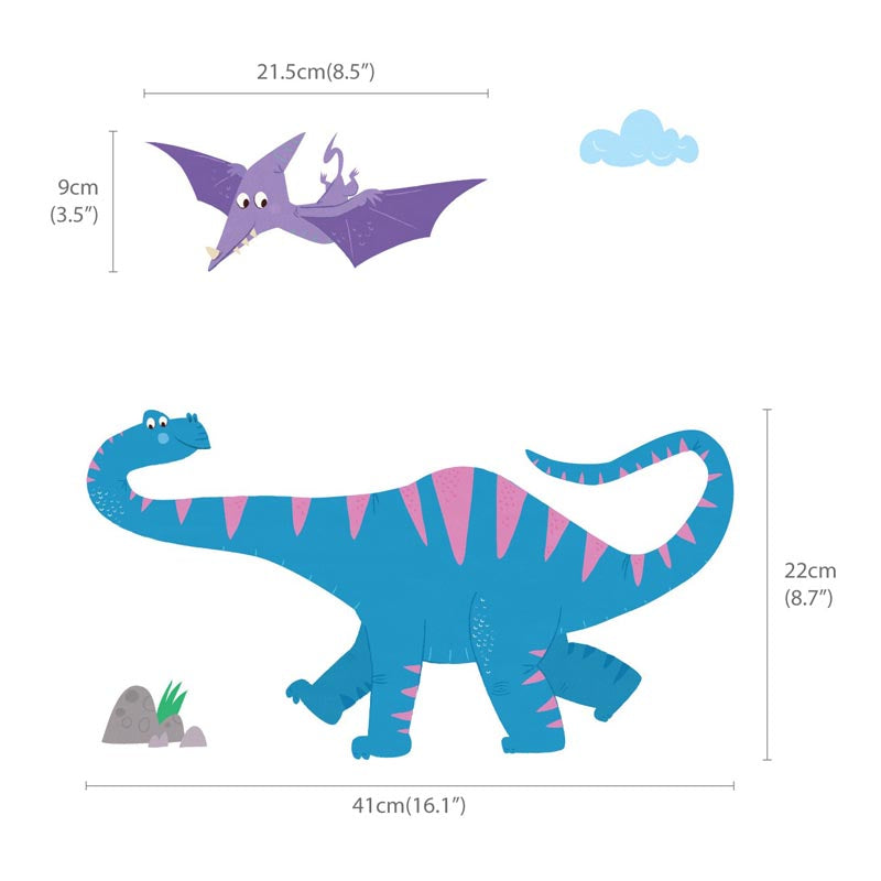 decowall muurstickers kleurrijke dinosaurs