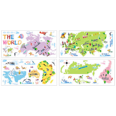 decowall muurstickers wereldkaart