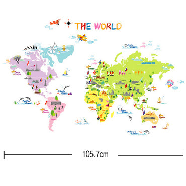 decowall muurstickers wereldkaart