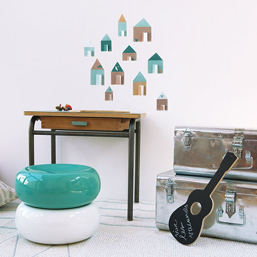 lilipinso muurdecoratie las casitas blauw