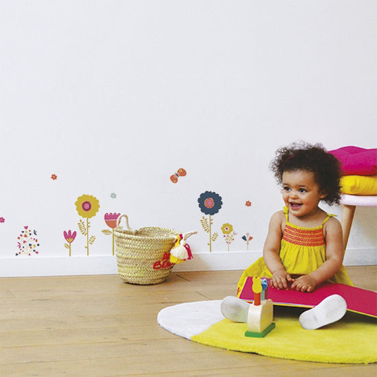 lilipinso muurstickers bloemen huisjes en vlinders