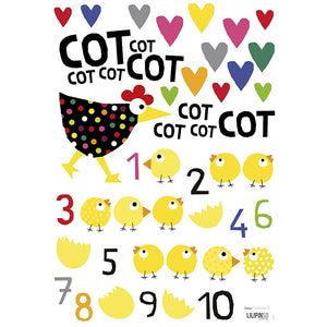 lilipinso muurstickers kip met kuikentjes