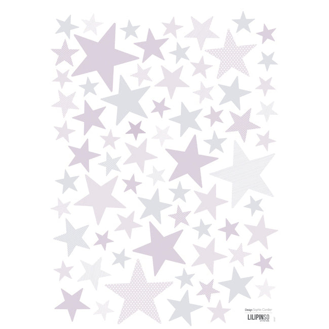 lilipinso muurstickers sterren superstar lila