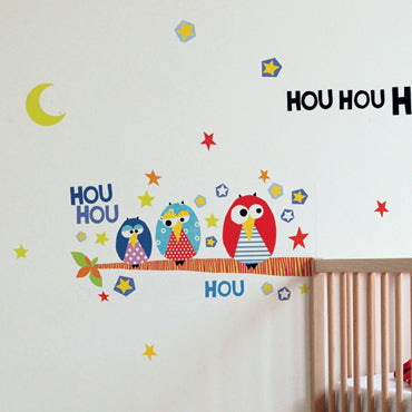 lilipinso muurstickers uilen trio hou hou