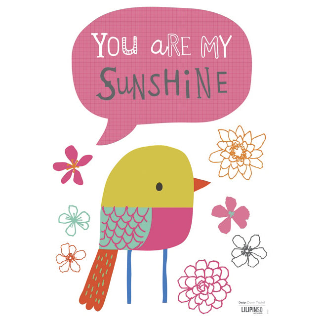 lilipinso muurstickers vogel you are my sunshine