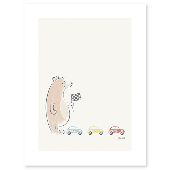 lilipinso poster beer met autootjes