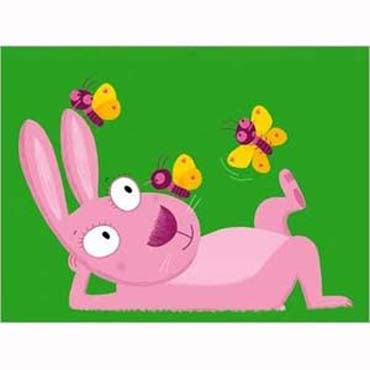 Nouvelles Images Poster The pink Rabbit – Hippebeestjes.nl