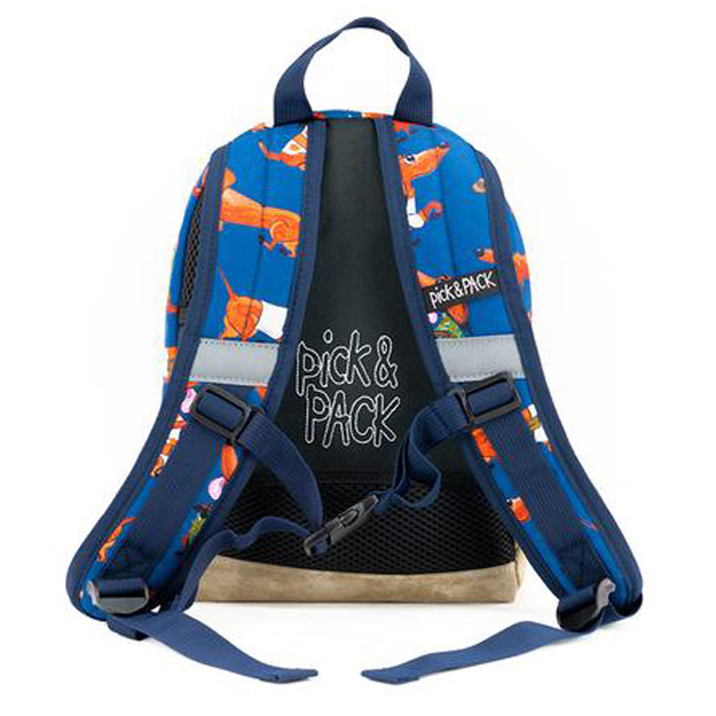 pick & pack kinderrugzak teckels blauw s achterkant
