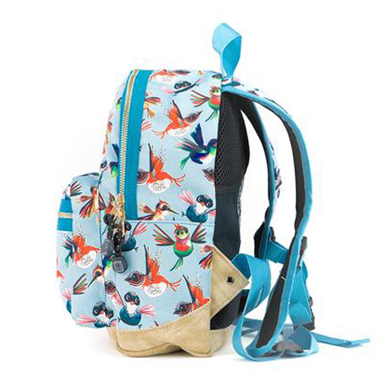 pick & pack kinderrugzak vogels blauw s zijkant