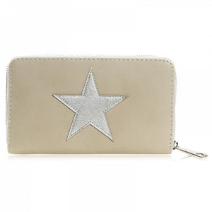 portemonnee star beige met zilveren ster