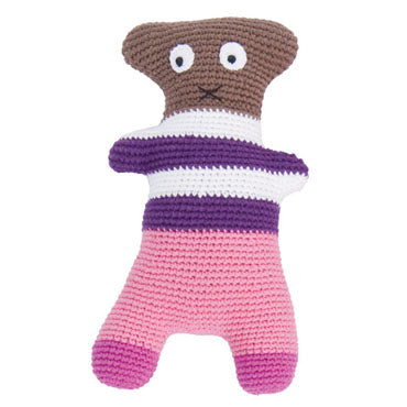 sebra gehaakte knuffel crazy teddy pink brown